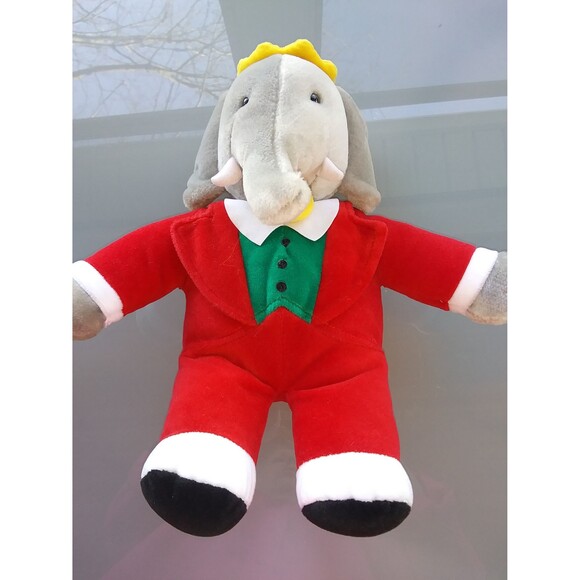 Gund Babar Stuffed Animal Stuffy Clean Machine Washable Cuddly Babar Movie DVD - Picture 1 of 9